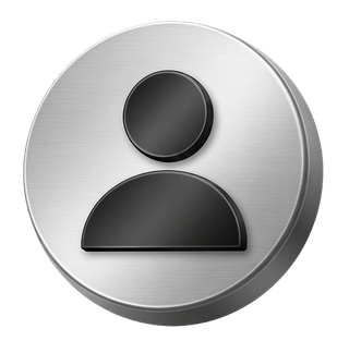 Decorative silver 3D icon of a user avatar on the FAQ page